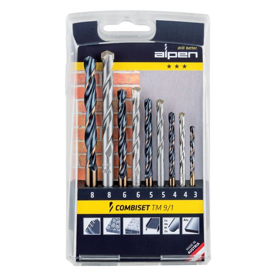 ALPEN Hss/masonry Drill Bit Kombi Set 3-8mm